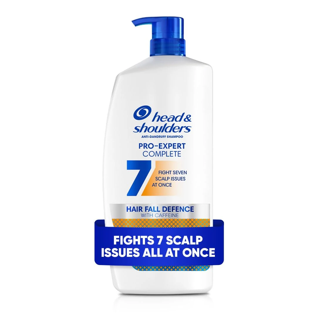 Head & Shoulders Anti-Dandruff Shampoo Pro-Expert 7 Hair Fall Defense with Caffeine 800ml Pump. Clinically Proven to Improve Hair Retention, packaging may vary