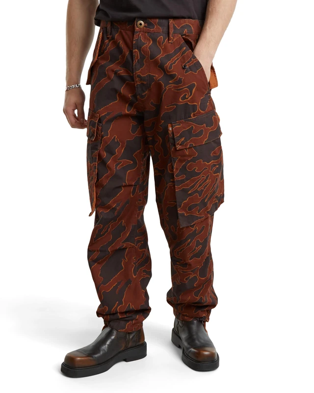 G-Star Men's R-3N Regular Straight Cargo Pants, Multicolour (rodeo island camo D25224-D386-G774), 34W / 34L