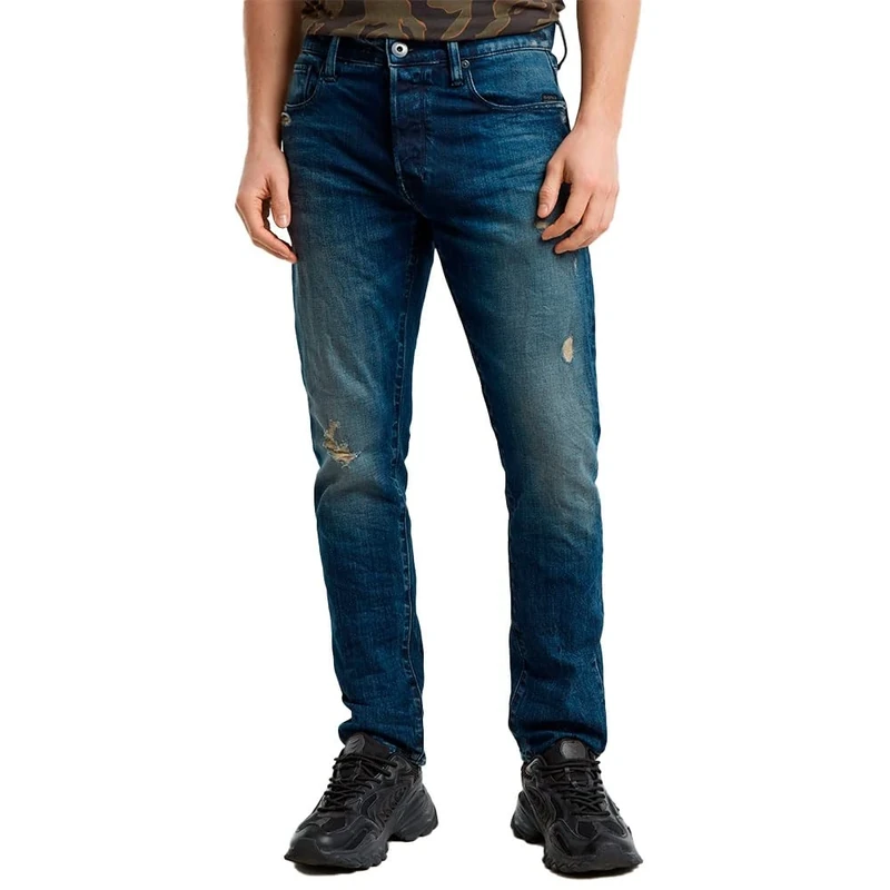 G-Star Men's 3301 Slim Jeans, Blue (worn in mountain dusk destroyed 51001-D498-G816), 34W / 36L