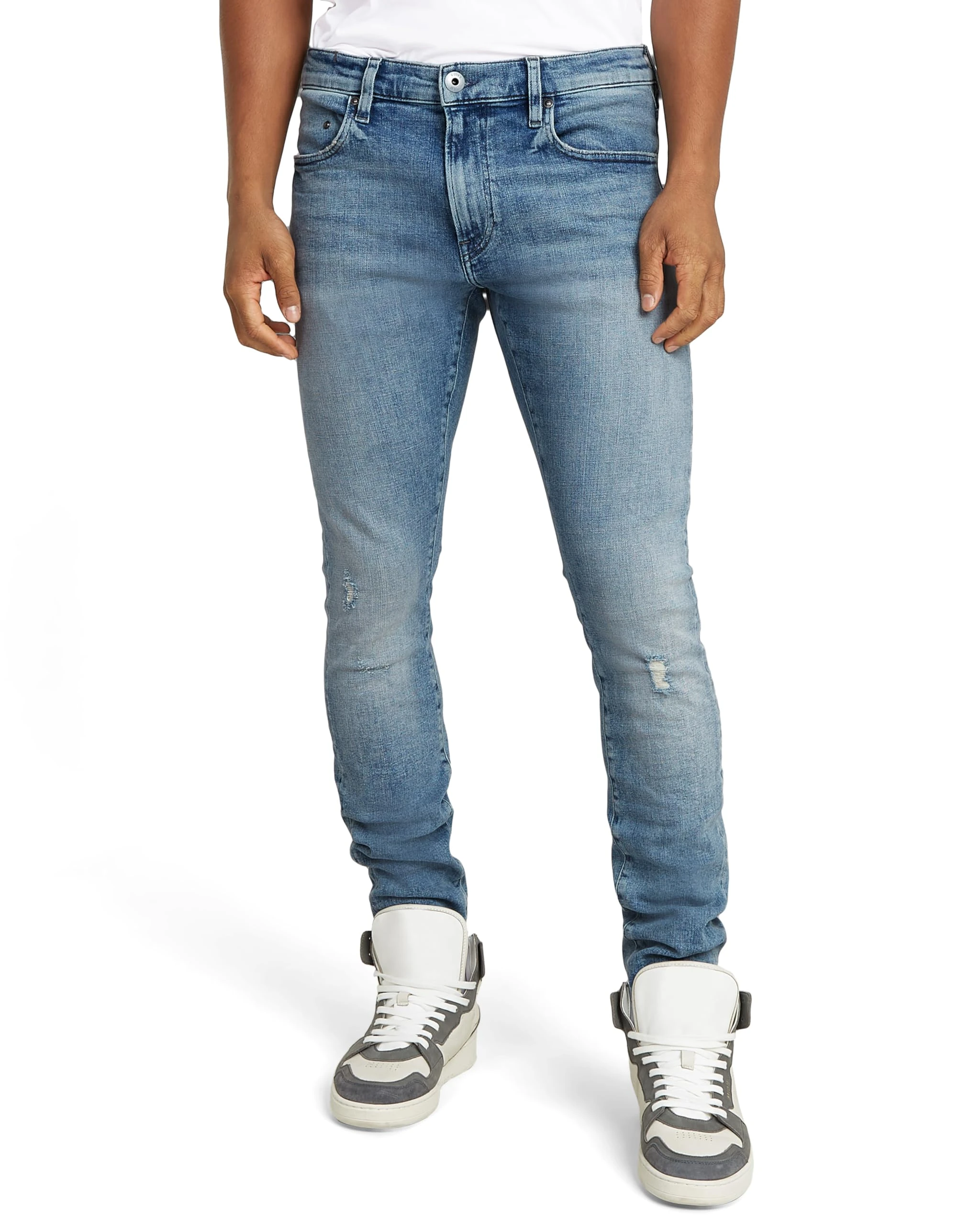 G-Star Men's Revend FWD Skinny Jeans, Blue (antique faded ripped icecap D20071-D441-G722), 38W / 34L