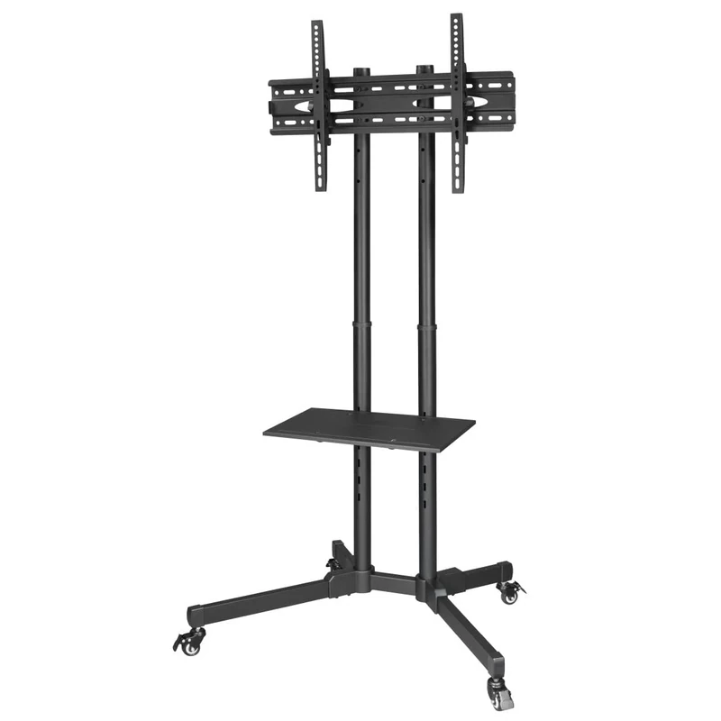 "Trolley" TV Stand with Castors, up to 75", Height-adjustable, black