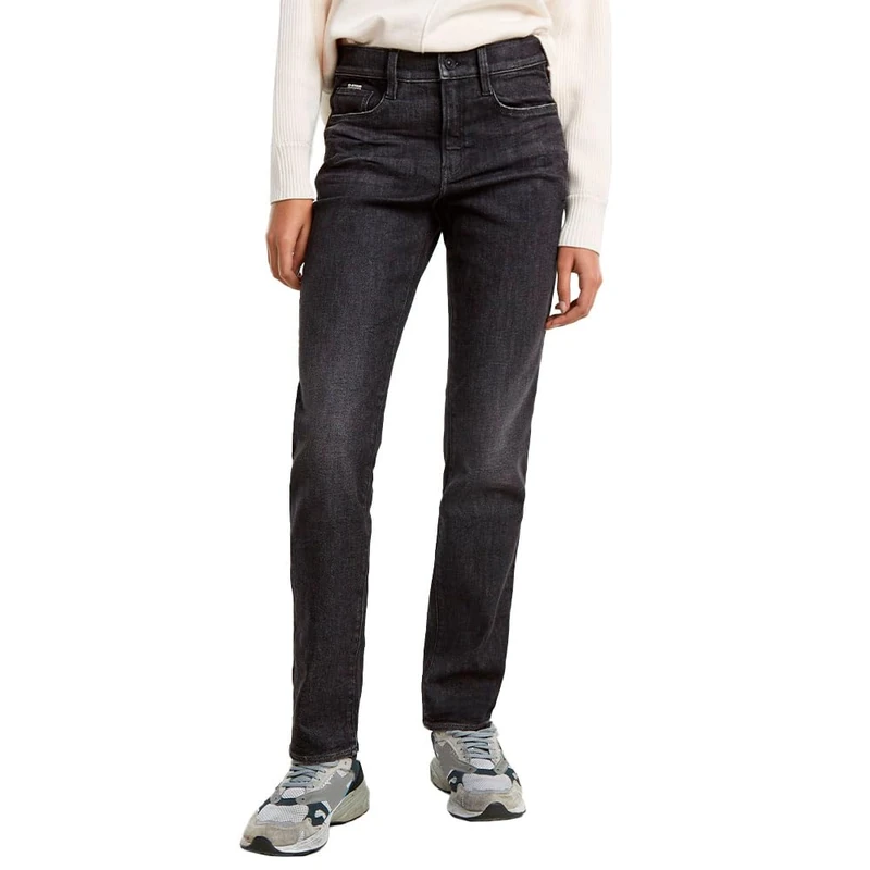 G-Star Women's Ace 2.0 Slim Straight Jeans, Black (worn in asteroid grey D23638-D535-G916), 28W / 30L