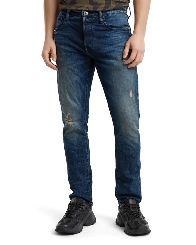 G-Star Men's 3301 Slim Jeans, Blue (worn in mountain dusk destroyed 51001-D498-G816), 27W / 32L - Image 1