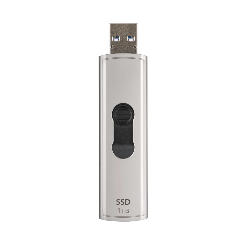 Transcend ESD320A 1TB Portable SSD, 10Gbps USB-A External Drive, Up to 1050MB/s, Retractable & Cable-Free, Premium Metal Case TS1TESD320A