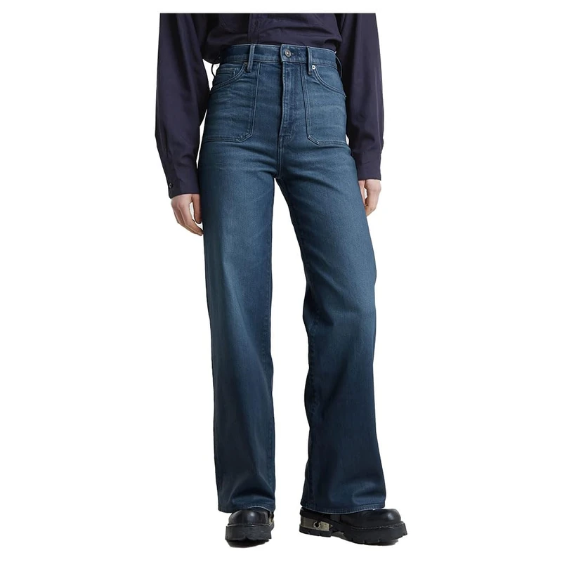 G-Star Women's Deck 2.0 High Loose Patch Pocket Jeans, Blue (worn in blue cave D25276-D775-G762), 25W / 32L - Image 1