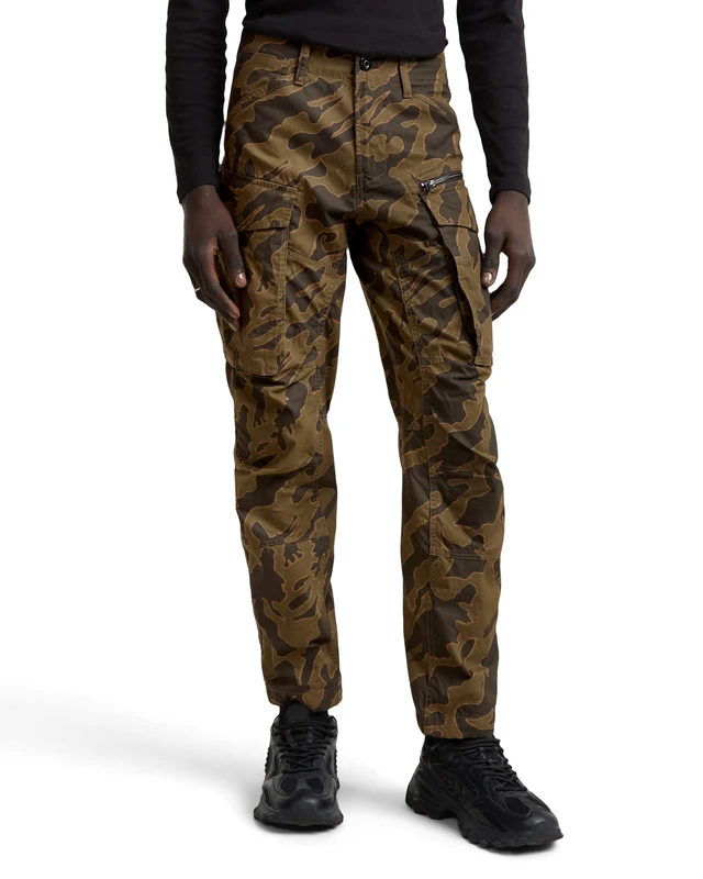 G-STAR Men's Rovic Zip 3D Regular Tapered Pants, Multicolour (Shadow Olive Island camo D02190-D553-G739), 28W / 30L