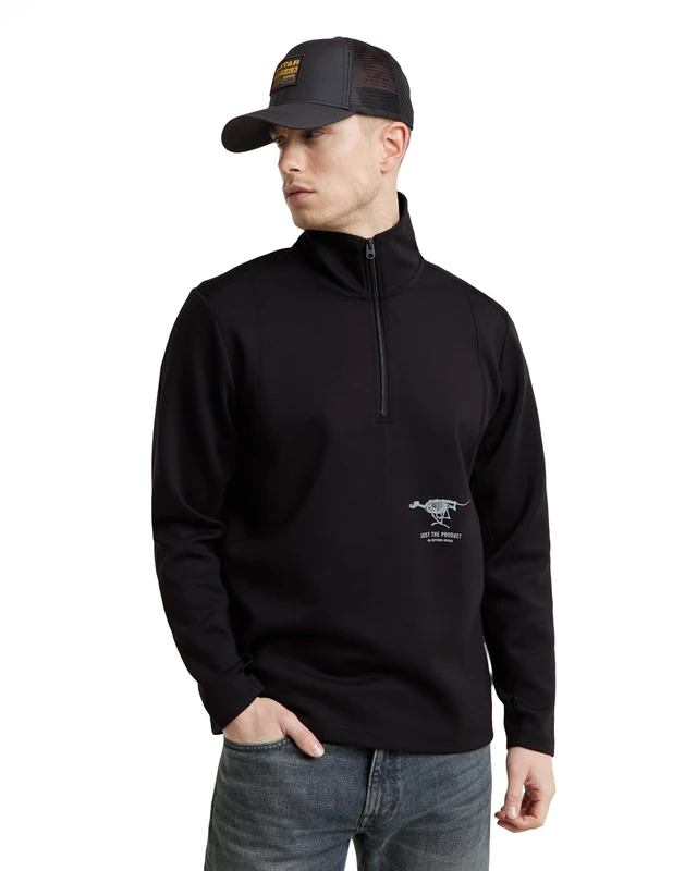 G-Star Men's Motion Half Zip Tweeter, Black (dk black D25081-D560-6484), L