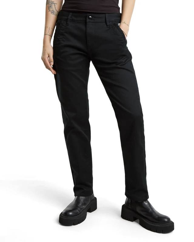 G-STAR Women's Kate Boyfriend Chino, Black (dk Black D25257-C105-6484), 33W / 32L