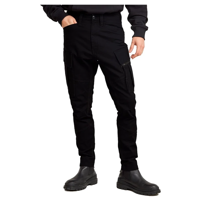 G-Star Men's Zip Pocket 3D Skinny Cargo Pants 2.0, Black (dk black D24307-D504-6484), 32W / 34L