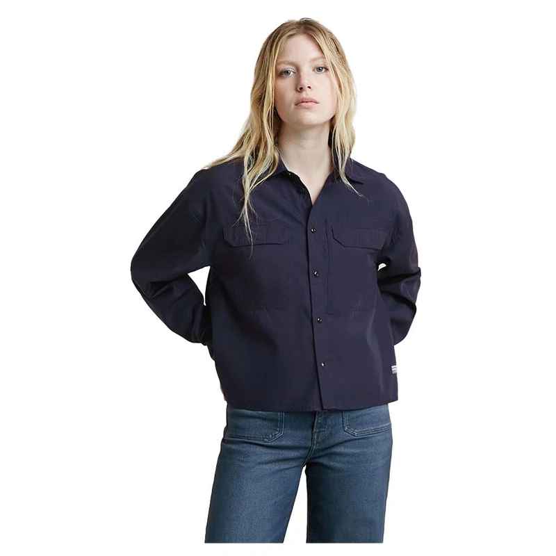 G-Star Women's Cropped Pocket Shirt, Blue (osaka blue D25242-4304-3873), M