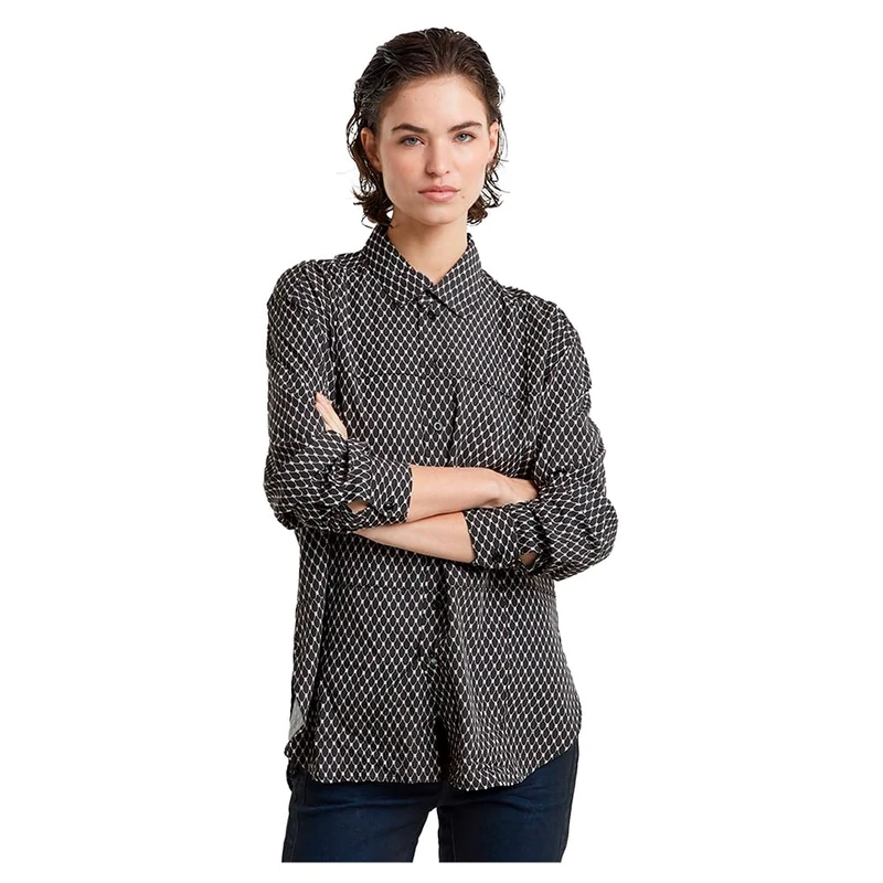 G-Star Women's Boyfriend Pintuck Shirt, Multicolour (dk black raw net D25226-D726-G873), S