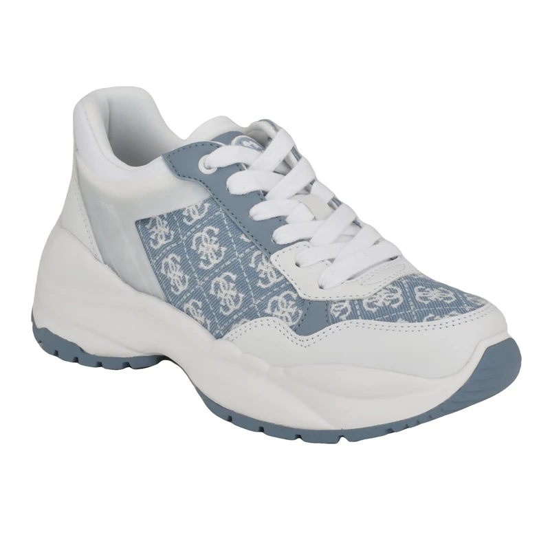 GUESS Women's Samra Sneaker, Blue/White 420, 8 UK