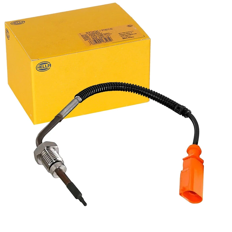 HELLA 6PT 010 376-681 Sensor, exhaust gas temperature - 2-pin connector - Bolted - Cable: 195mm