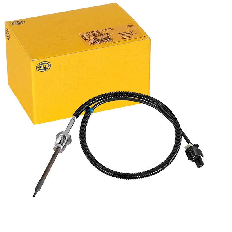 HELLA 6PT 010 376-781 Sensor, exhaust gas temperature - 2-pin connector - Bolted - Cable: 590mm