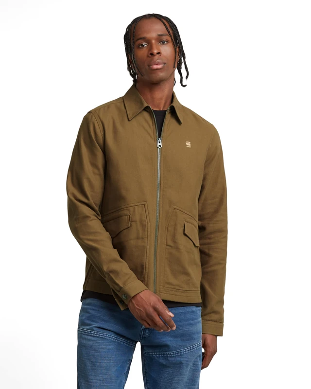 G-Star Men's Zip Overshirt, Brown (kangaroo D25571-D750-7162), XL - Image 1