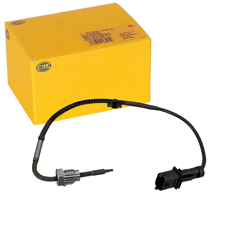 HELLA 6PT 010 376-631 Sensor, exhaust gas temperature - 2-pin connector - Bolted - Cable: 370mm