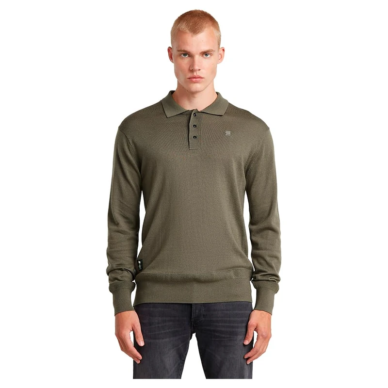 G-Star Men's Premium Core Dunda Knitted Polo, Brown (turf D25066-D847-273), M - Image 1