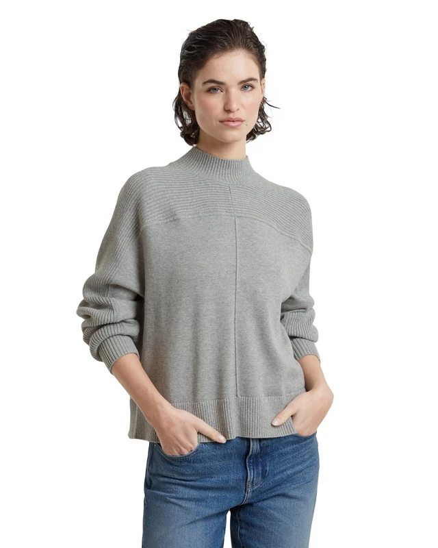 G-Star Women's Boxy Mock Jumper, Multicolour (grey alloy htr D25218-D771-G902), S