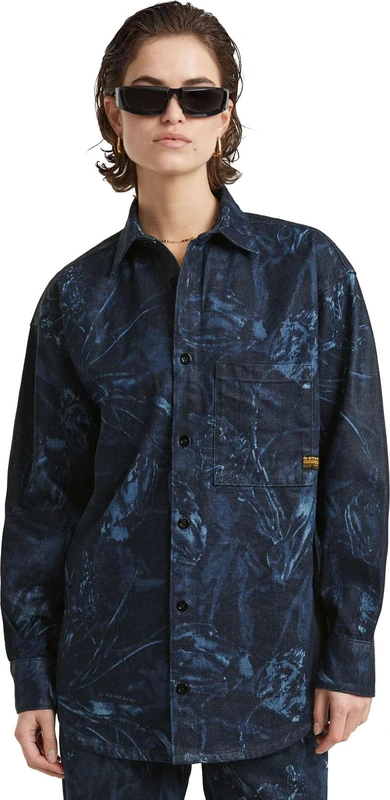 G-Star Women's Relaxed Overshirt , Blue (frozen liquid layers D24344-D317-G923), M