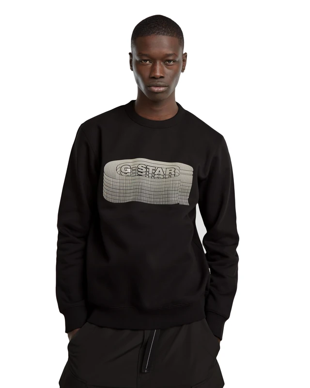 G-Star Men's Stacked Old Skool Logo Sweater, Black (dk black D25099-D733-6484), L