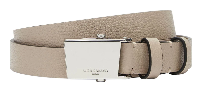 LIEBESKIND BERLIN Leather waist belt Chudy Small Pebble Belt S 2,5 CM W110 Stone beige