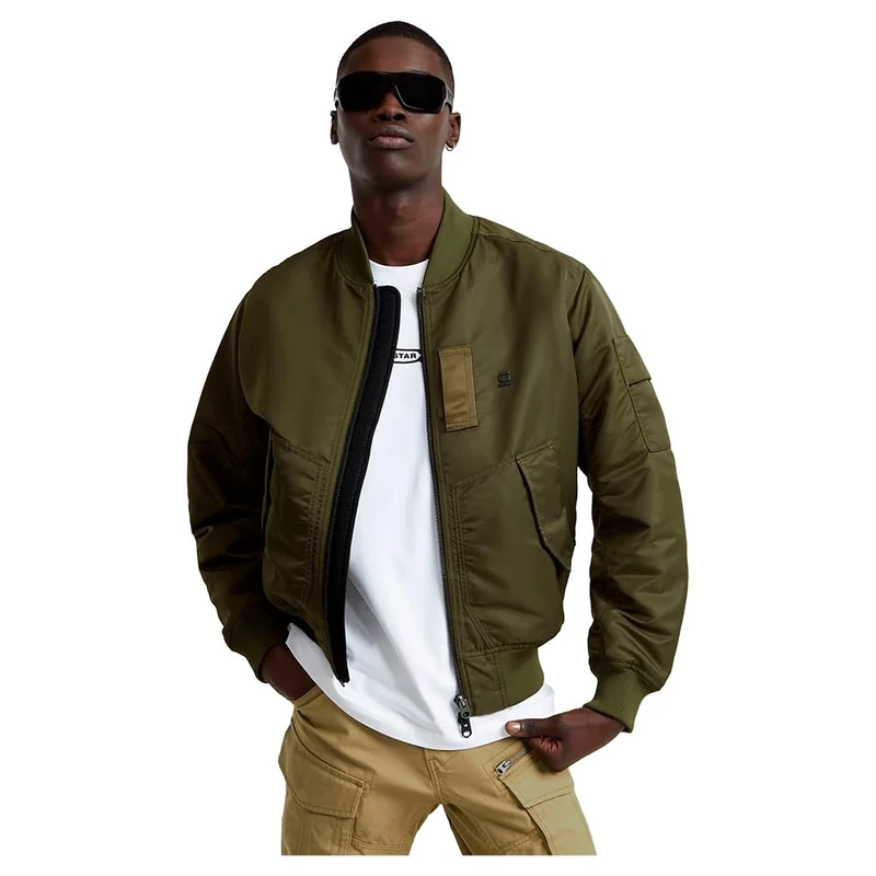 G-Star Men's Flight GA-1 Bomber Jacket, Green (shadow olive D25370-C143-B230), L