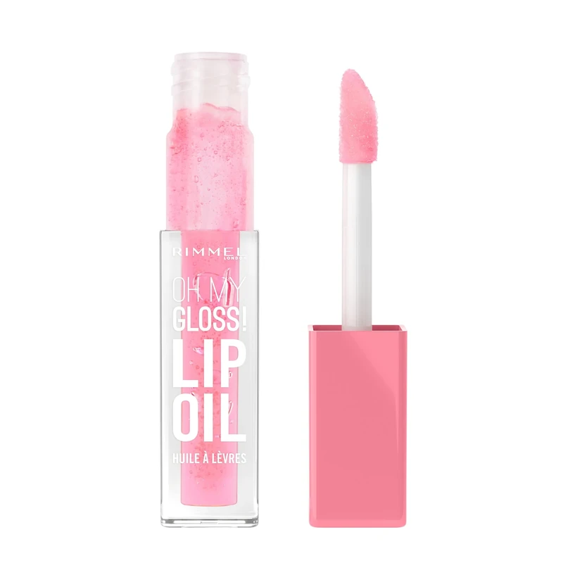 Rimmel Oh My Gloss! Lip Oil 001 Pink Flush, Juicy Shine, Hydrates & Naturally Plumps, Moisture Boost, Vitamin E, Replenishes & Restores the Lips, Coconut Oil, Non-Sticky, Vegan & Cruelty Free