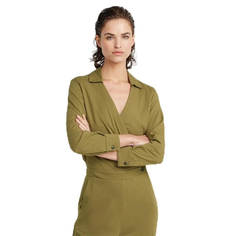 G-Star Women's Shirt Jumpsuit, Green (antic green D25024-B771-735), L