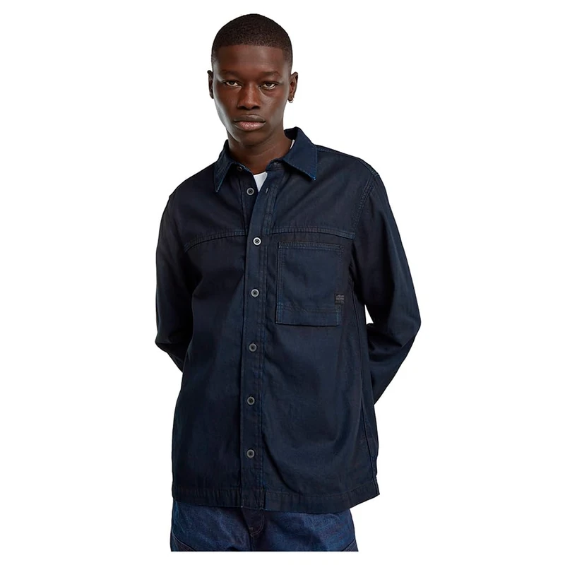 G-Star Men's 1-Pocket Regular Denim Shirt - Blue, L
