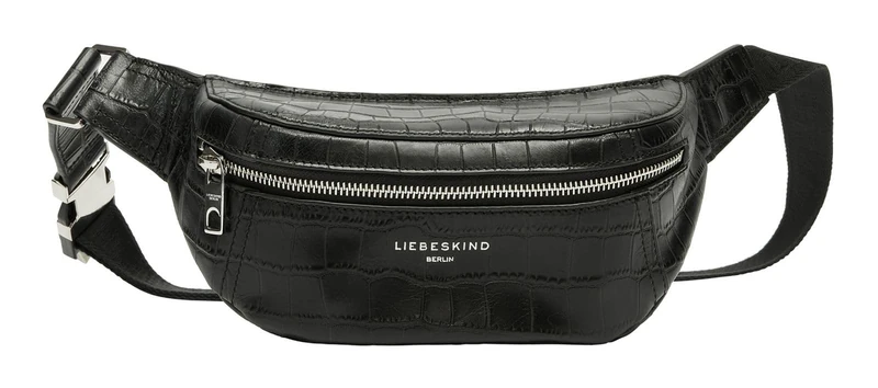 LIEBESKIND Berlin Belt Bag Cross Body Bag Chudy New Croco Beltbag Black