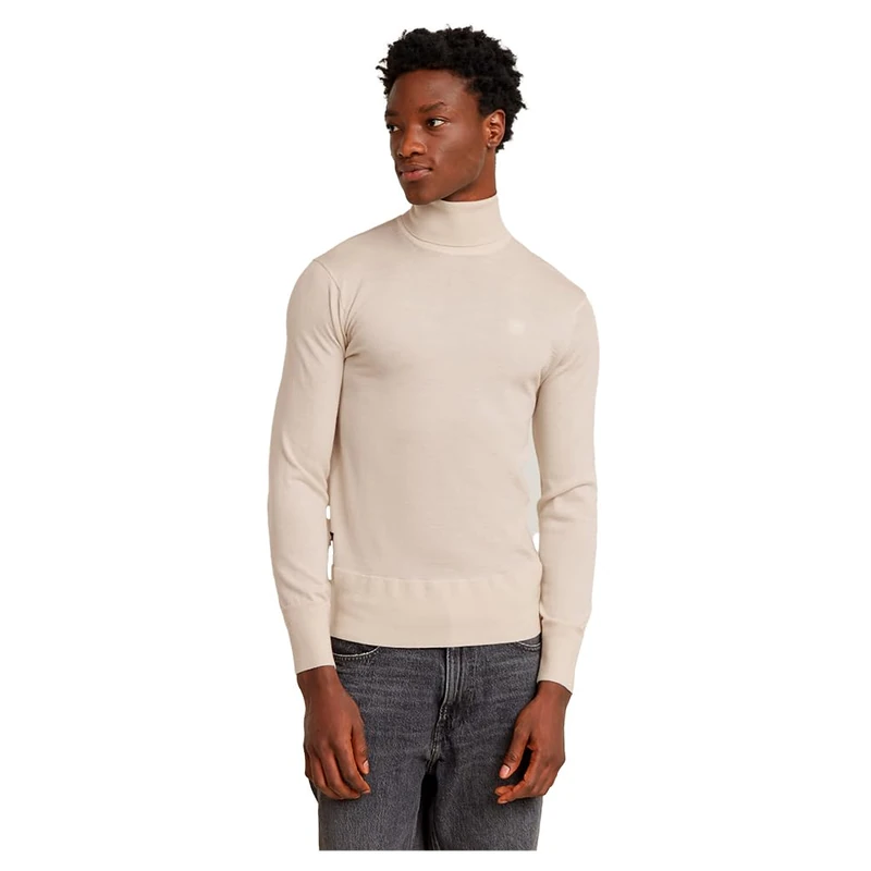 G-Star Men's Premium Core Turtle Knitted Sweater, White (whitebait D25177-D847-1603), L