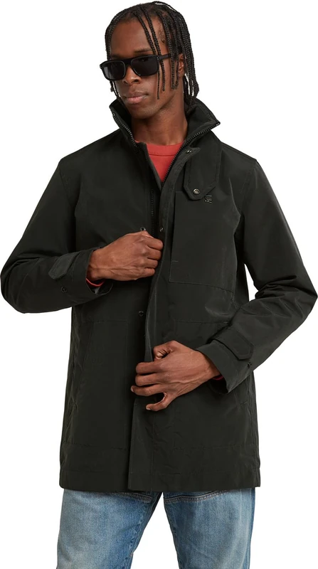 G-Star Men's Garber Trench Padded Jacket - Dark Black/Grey S