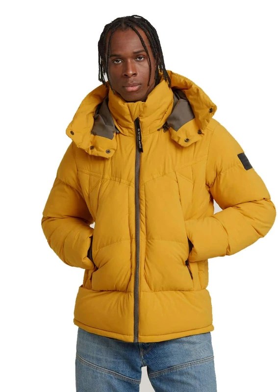 G-Star Men's G- Whistler Padded Hooded Jacket 2.0, Yellow (dk spice D25345-D518-8171), S