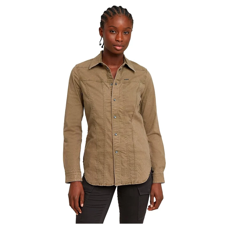 G-Star Women's Slim Shirt, Green (antic green D25243-D729-735), XL - Image 1