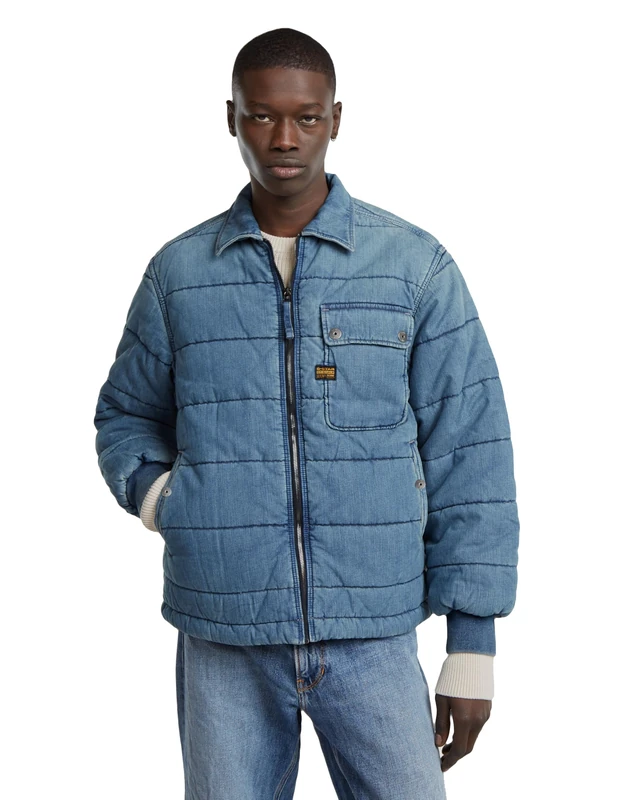 G-Star Men's Padded Zip Bomber, Blue (faded bora wind D25201-D777-G794), M