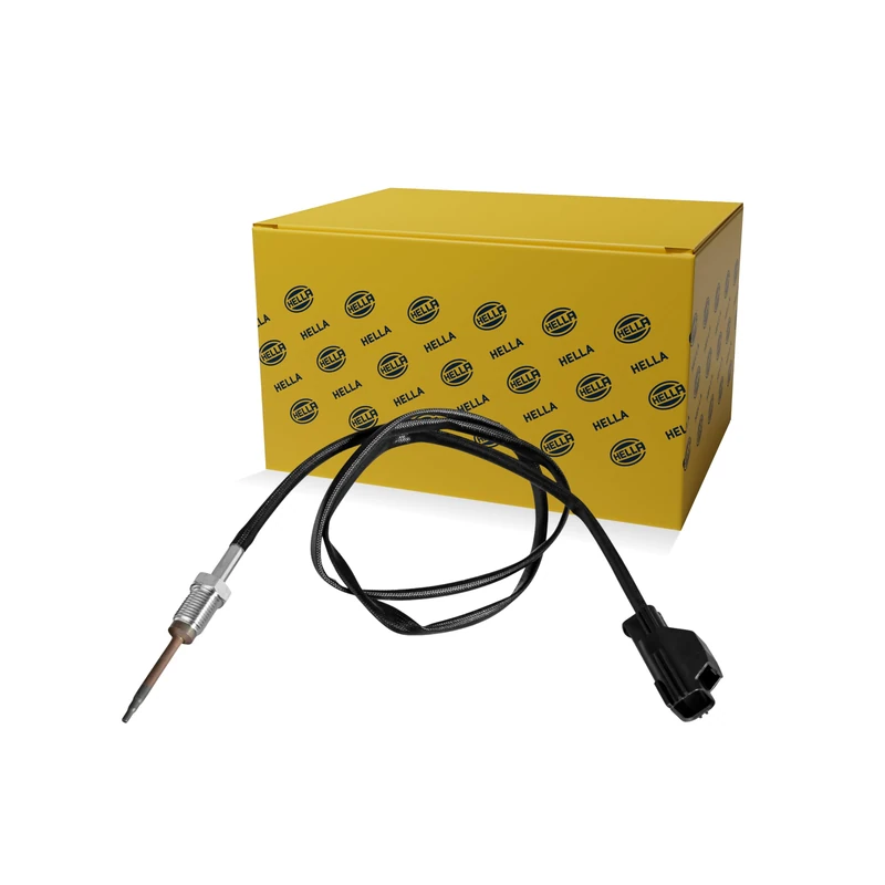 HELLA 6PT 010 376-581 Sensor, exhaust gas temperature - 2-pin connector - Bolted - Cable: 835mm