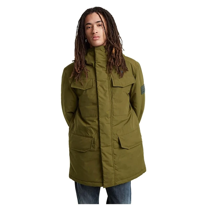 G-Star Men's Vodan Padded Hooded Parka, Green (dark olive D25381-D419-C744), XL