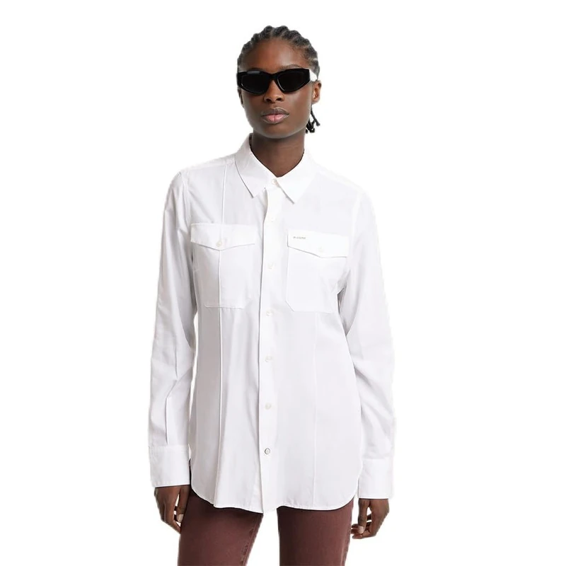 G-Star Women's Slim Pocket Shirt, White (brilliant white D25234-4304-G285), L
