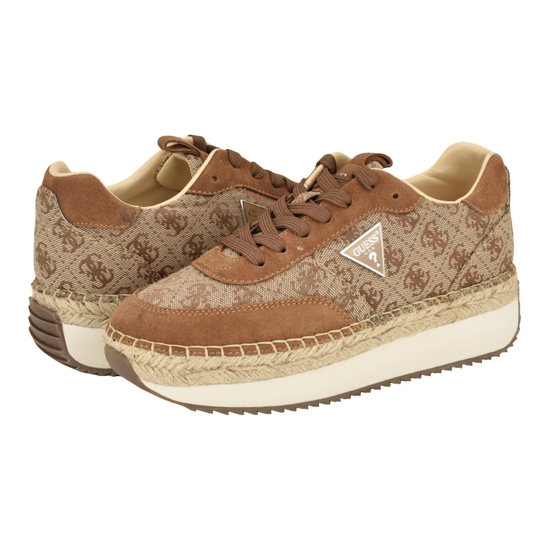 GUESS Women's Stefan Sneaker, Beige/Brown 210, 4.5 UK - Image 1