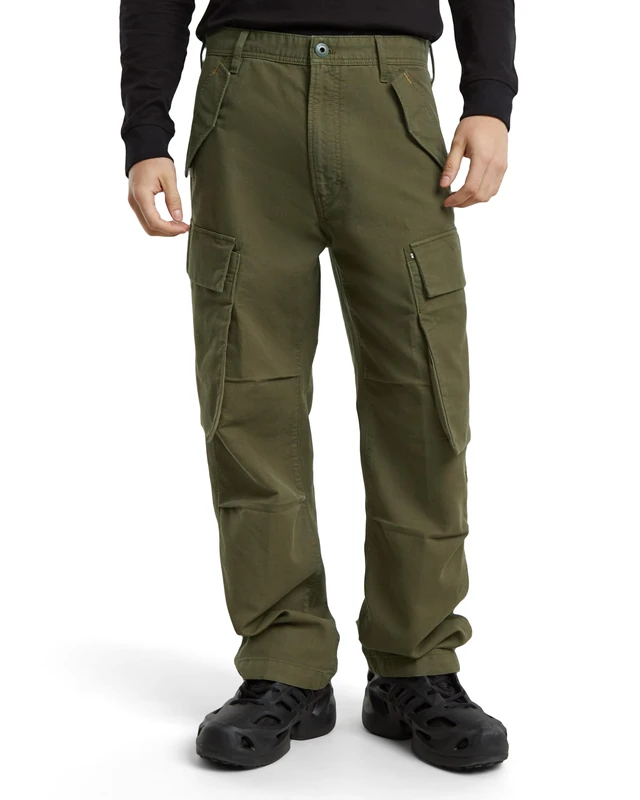 G-Star Men's R-3N Regular Straight Cargo Pants, Green (shadow olive gd D25224-D752-D033), 30W / 34L
