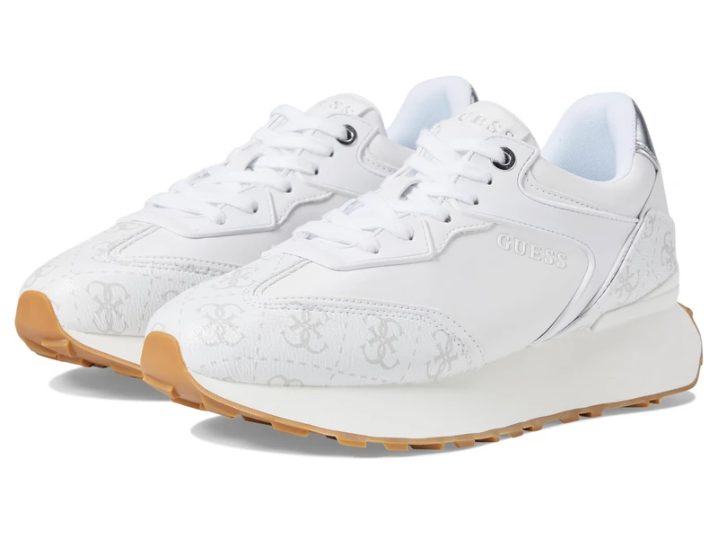 Guess Women's Rubinn Sneaker, White/Brown 141, 6 UK