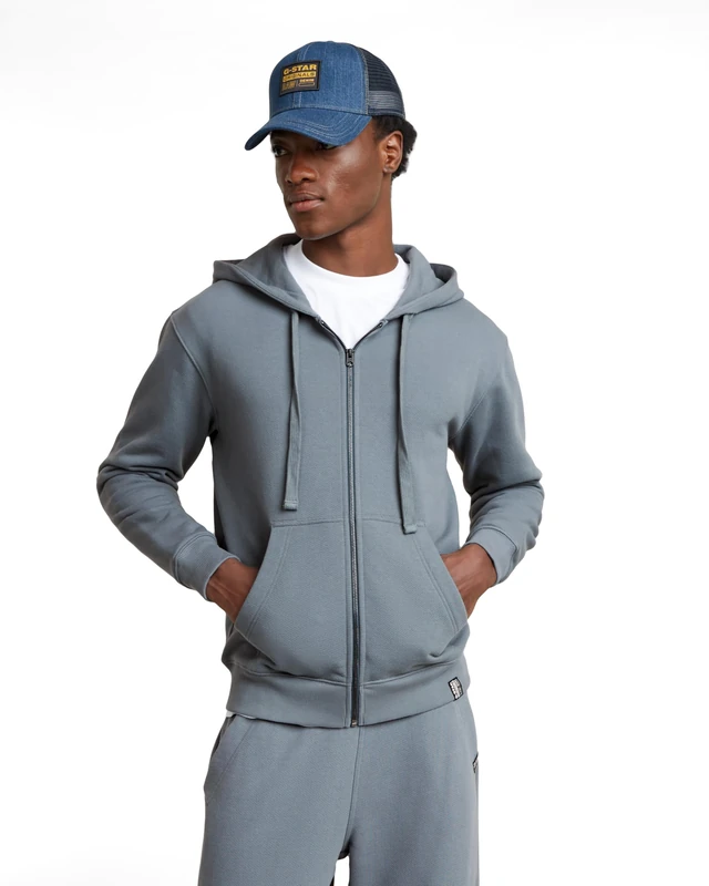 G-Star Men's Essential Relaxed Zip Thru Hooded Sweater, Grey (axis D25528-D395-5781), M
