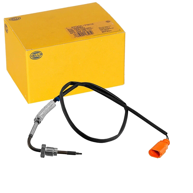 HELLA 6PT 010 376-621 Sensor, exhaust gas temperature - 2-pin connector - Bolted - Cable: 740mm