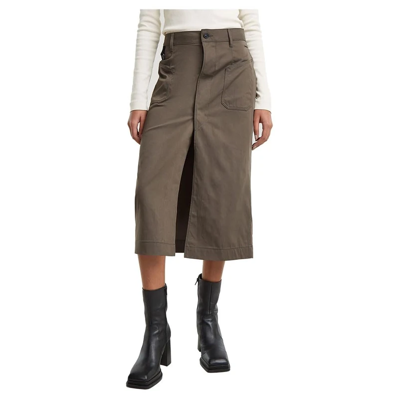 G-Star Women's Midi Utility Skirt, Brown (turf D25238-D728-273), 28