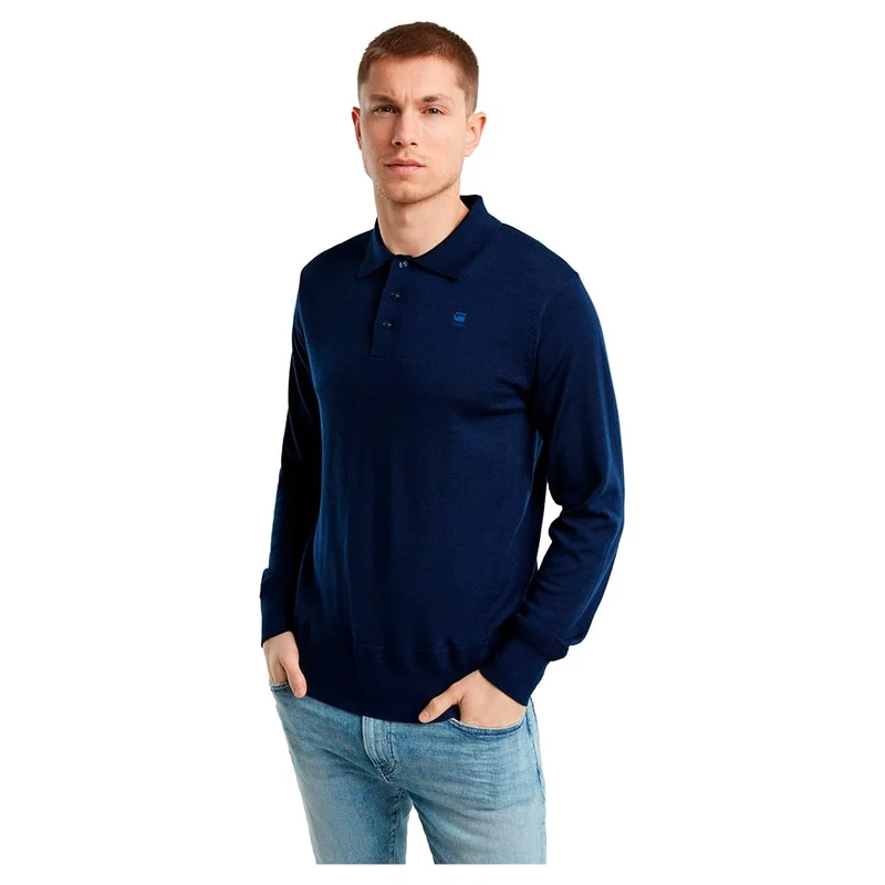G-Star Men's Premium Core Dunda Knitted Polo, Blue (imperial blue D25066-D847-1305), XL