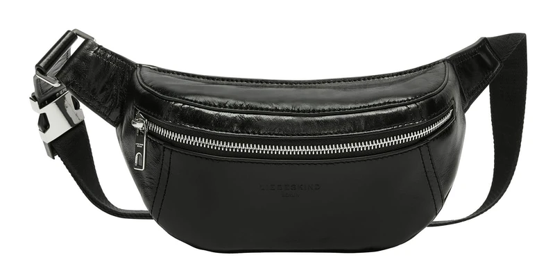 LIEBESKIND Berlin Belt Bag Cross Body Bag Chudy Paper Touch Crinkle Beltbag Black