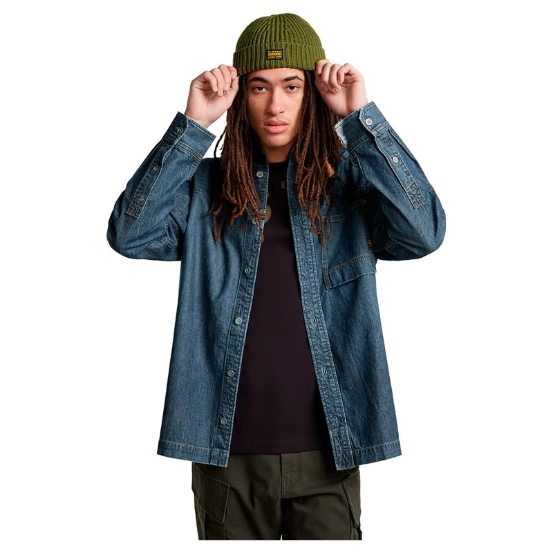 G-Star Men's 1-Pocket Regular Denim Shirt, Blue (faded seasalt D24764-D539-G337), XL