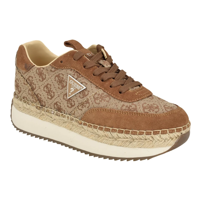 GUESS Women's Stefan Sneaker, Beige/Brown 210, 7 UK - Image 1