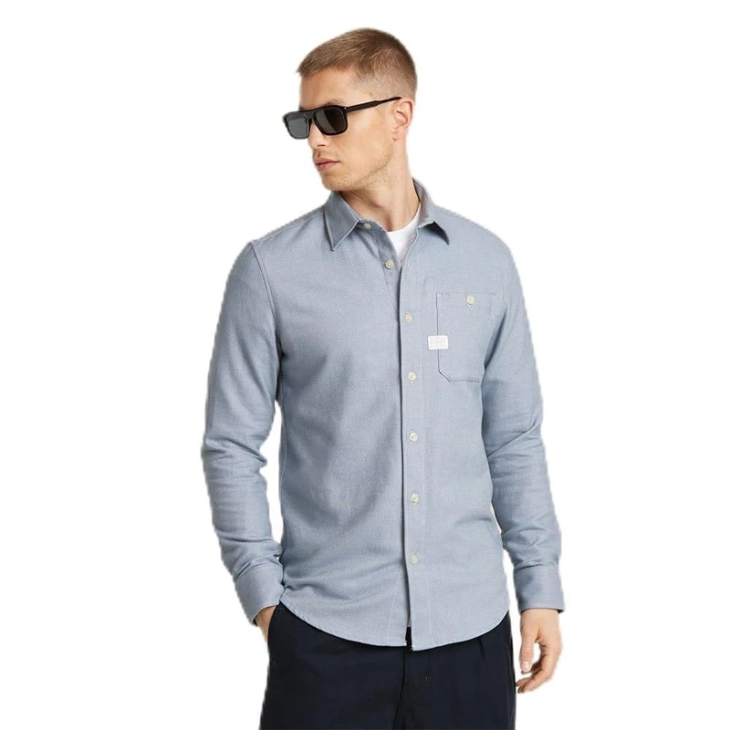G-Star Men's Bristum 2.0 Slim Shirt , Multicolour (ash blue bt D23553-D742-G771), XXL