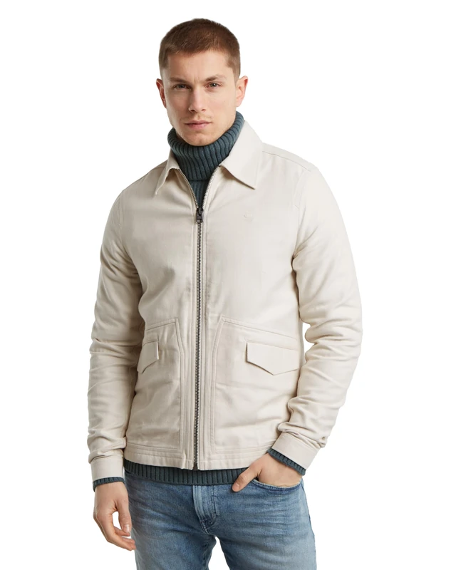 G-Star Men's Zip Overshirt, White (chalk D25571-D750-127), L